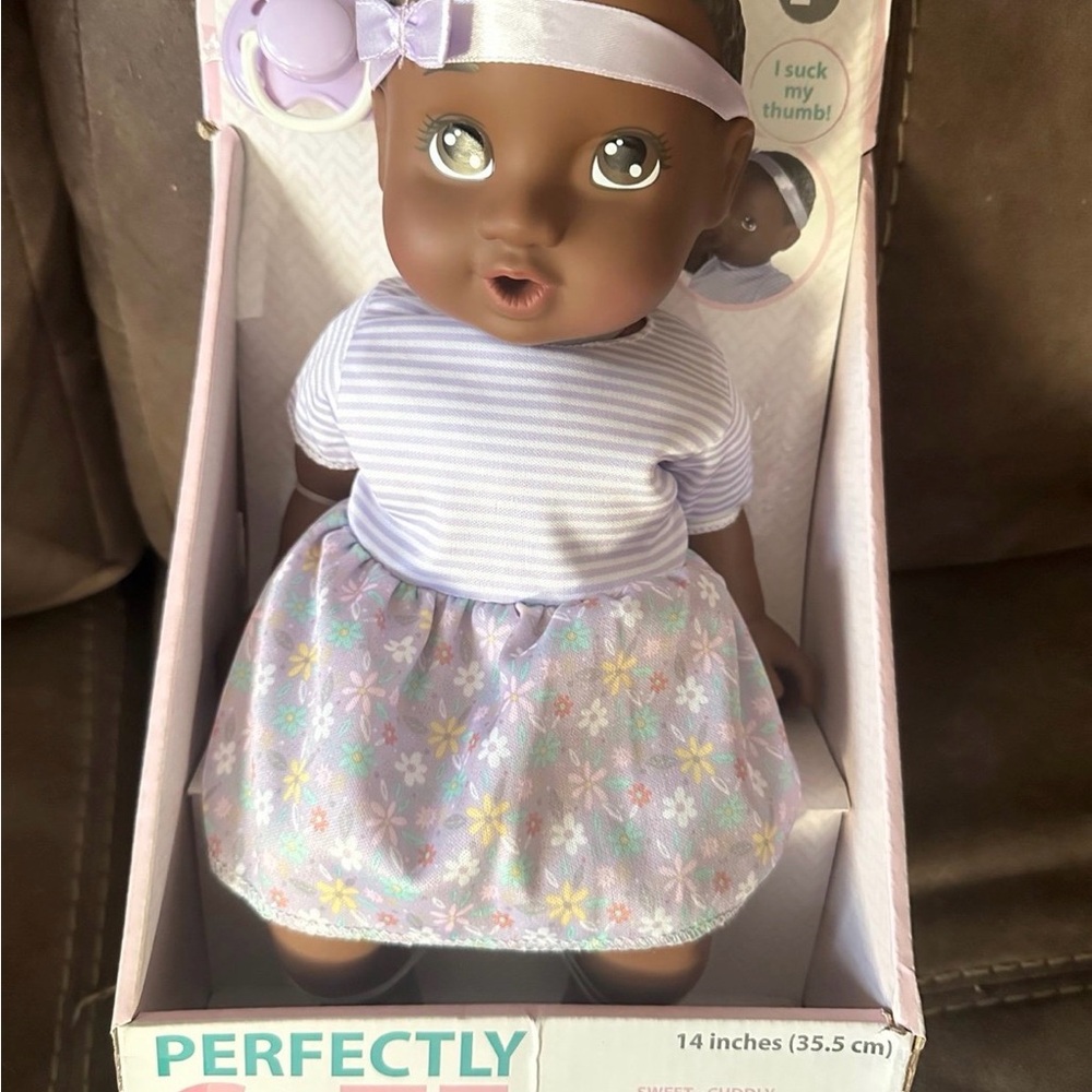 Perfectly Plush Lavender Floral Baby Doll - Kids Toys
